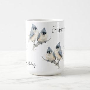 Gepersonaliseerde Tufted Titmouse Koffiemok