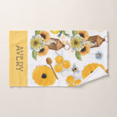 Gepersonaliseerde tuin bij zonnebloem patroon bad handdoek (Handdoek)