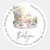 Gepersonaliseerde Tuin Bruiloft Dank u Ronde Sticker (Voorkant)