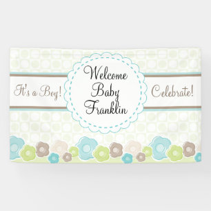 Gepersonaliseerde Tuin Jongens Baby shower Banner