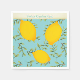 Gepersonaliseerde Tuin Party Lemon Papier servette Servetten
