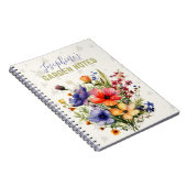 Gepersonaliseerde Tuinieren Bloemen Notitieboek (Rechterzijde)