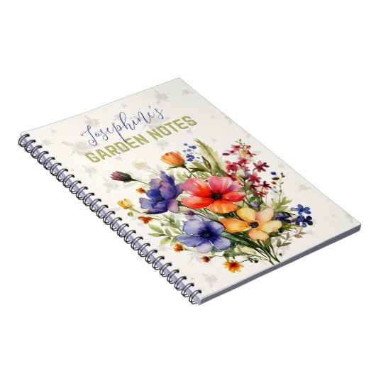 Gepersonaliseerde Tuinieren Bloemen Notitieboek (Rechterzijde)
