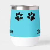 Gepersonaliseerde Turquoise & Black Dog Paw Dog Mo (Rechts)