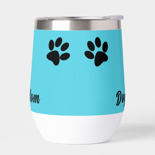 Gepersonaliseerde Turquoise & Black Dog Paw Dog Mo (Links)