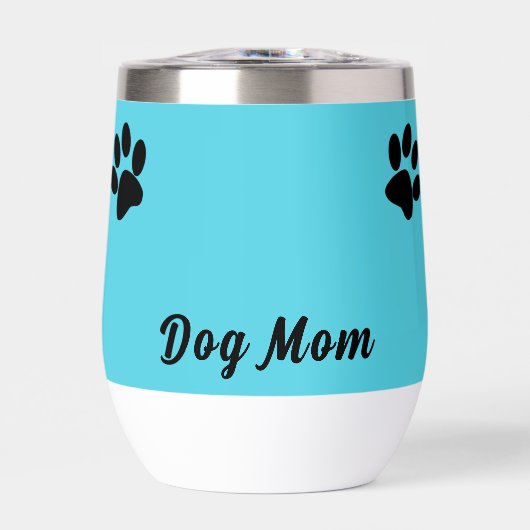 Gepersonaliseerde Turquoise & Black Dog Paw Dog Mo (Voorkant)