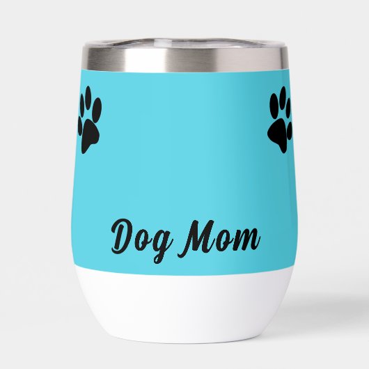 Gepersonaliseerde Turquoise & Black Dog Paw Dog Mo (Achterkant)