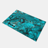 Gepersonaliseerde turquoise deurmat (Schuin)