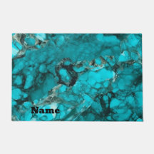 Gepersonaliseerde turquoise deurmat