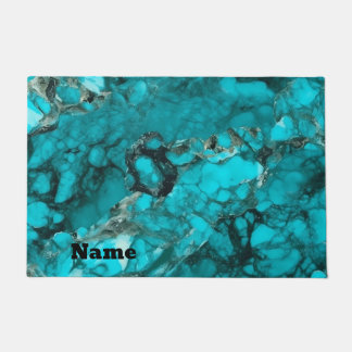 Gepersonaliseerde turquoise deurmat