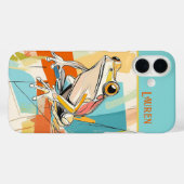 Gepersonaliseerde Turquoise Fun Frog Art Case-Mate iPhone Case (Achterkant (horizontaal))