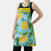 Gepersonaliseerde Turquoise Lemon Print Schort (Insitu)