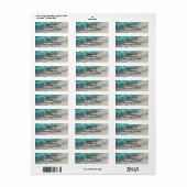 Gepersonaliseerde turquoise oceaangolven etiket (Full Sheet)