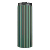 Gepersonaliseerde Turquoise Stripe Thermische Tumb Thermosbeker (Achterkant)