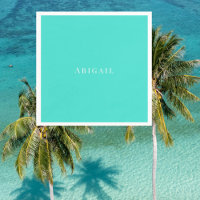 Gepersonaliseerde Turquoise White Text Shower