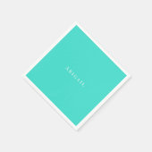 Gepersonaliseerde Turquoise White Text Shower Servet (Hoek)