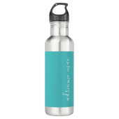Gepersonaliseerde Turquoise & Wit Waterfles (Voorkant)