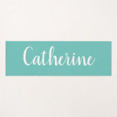 Gepersonaliseerde Turquoise Yoga Mat met Naam (Voorkant (horizontaal))