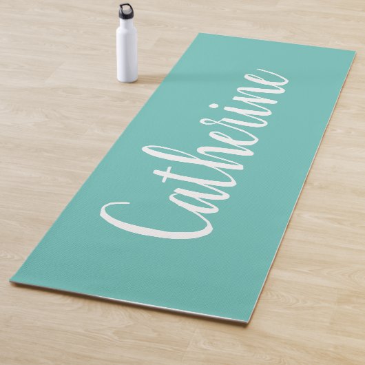 Gepersonaliseerde Turquoise Yoga Mat met Naam (In situ)