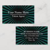 Gepersonaliseerde turquoise zonnestraal visitekaartje (Voorkant / Achterkant)