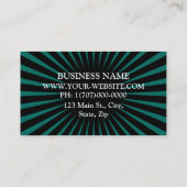 Gepersonaliseerde turquoise zonnestraal visitekaartje (Achterkant)