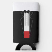 Gepersonaliseerde Tuxedo bruiloft Koelbox Seltzer Blikjeskoeler (Achterkant)