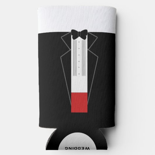 Gepersonaliseerde Tuxedo bruiloft Koelbox Seltzer Blikjeskoeler (Achterkant)