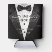 Gepersonaliseerde Tuxedo stijl Bachelor Party Blikjeskoeler (Voorkant)