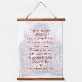 Gepersonaliseerde Twas de avond voor kerst Gedicht Hangend Wandkleed