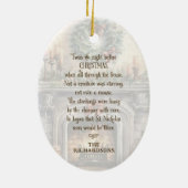 Gepersonaliseerde Twas de avond voor Kerstmis Keramisch Ornament (Achterkant)