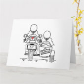 Gepersonaliseerde Twee Bruiden Biker Motorfiets Br Kaart (Gele Bloem)