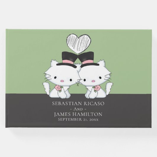 Gepersonaliseerde twee bruinkat met gemarteld homo gastenboek (Voorkant)