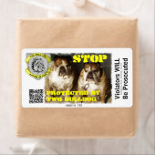 Gepersonaliseerde twee Bulldog merk STOP Stickers (Insitu)