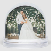 Gepersonaliseerde twee foto bruiloft sneeuw Wereld Sneeuwbol (Achterkant)