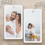Gepersonaliseerde twee foto familie dubbelzijdig sleutelhanger<br><div class="desc">Houd uw geliefden in de buurt met deze gepersonaliseerde tweezijdige Sleutelhanger van de fotofamilie. Met ruimte voor twee gekoesterde familiefoto's - een aan elke kant - is deze aangepaste sleutelhanger een oprechte manier om speciale momenten te dragen, waar je ook gaat. Voeg namen, datums of een kort bericht toe om...</div>
