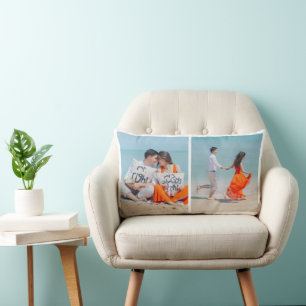 Gepersonaliseerde twee foto Sierkussen Kussen