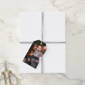 Gepersonaliseerde twee foto tweezijdige familie cadeaulabel (Met Touw)