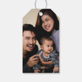 Gepersonaliseerde twee foto tweezijdige familie cadeaulabel (Achterkant)