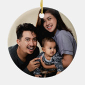 Gepersonaliseerde twee foto tweezijdige familie keramisch ornament (Achterkant)