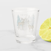 Gepersonaliseerde twee herten herten in Woodland Shot Glas (Achterkant)