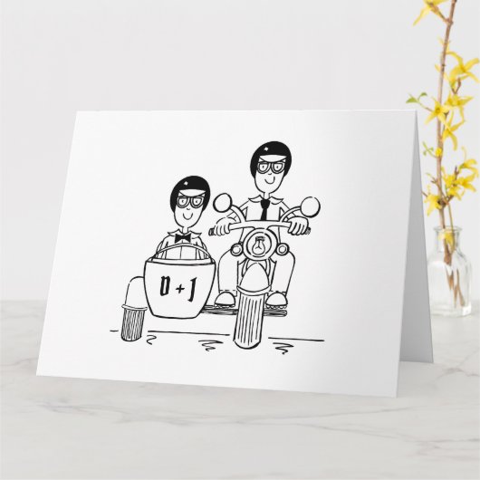 Gepersonaliseerde twee kamers biker motorfiets bru kaart (Gele Bloem)