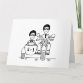 Gepersonaliseerde twee kamers biker motorfiets bru kaart (Voorkant)