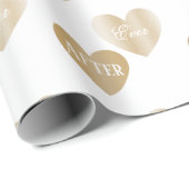 Gepersonaliseerde twee keer gouden harten, wit cadeaupapier (Rol Hoek)