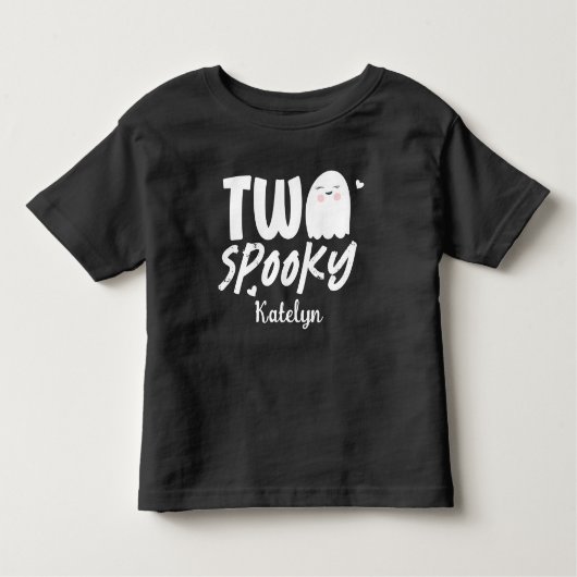 Gepersonaliseerde Twee Spooky Halloween 2e Verjaar Kinder Shirts (Voorkant)