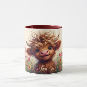 Gepersonaliseerde Twee-Tone Highland Koe Mok, 11 o Mok