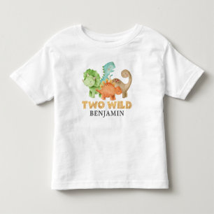 Gepersonaliseerde twee Wilde Dinosaurussen 2e verj Kinder Shirts