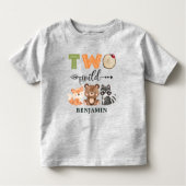 Gepersonaliseerde twee Wilde Woodland Dier 2e verj Kinder Shirts (Voorkant)