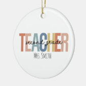 Gepersonaliseerde tweedeklas leraar kerst keramisch ornament (Links)