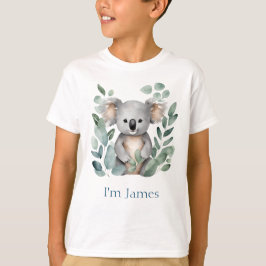 Gepersonaliseerde Tweelingnaam Waterverf Koala Bee T-shirt