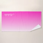 Gepersonaliseerde tweetonige gradiënt ombre hete r badhanddoek (Badhanddoek)